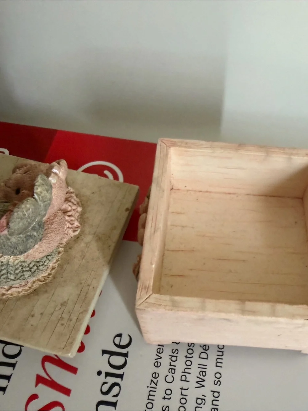 Vintage 1996 trinket Bunny and‎ Bear Jewelry Box Decorative Keepsake balletcore